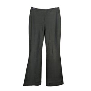Elie Tahari Boot Cut Pants Trousers Womens 8 Dark Green Stretch Minimal Career